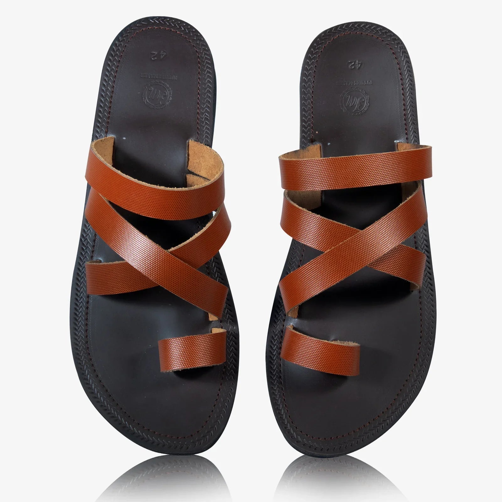 Brown Cris-Cross Men Kolhapuri