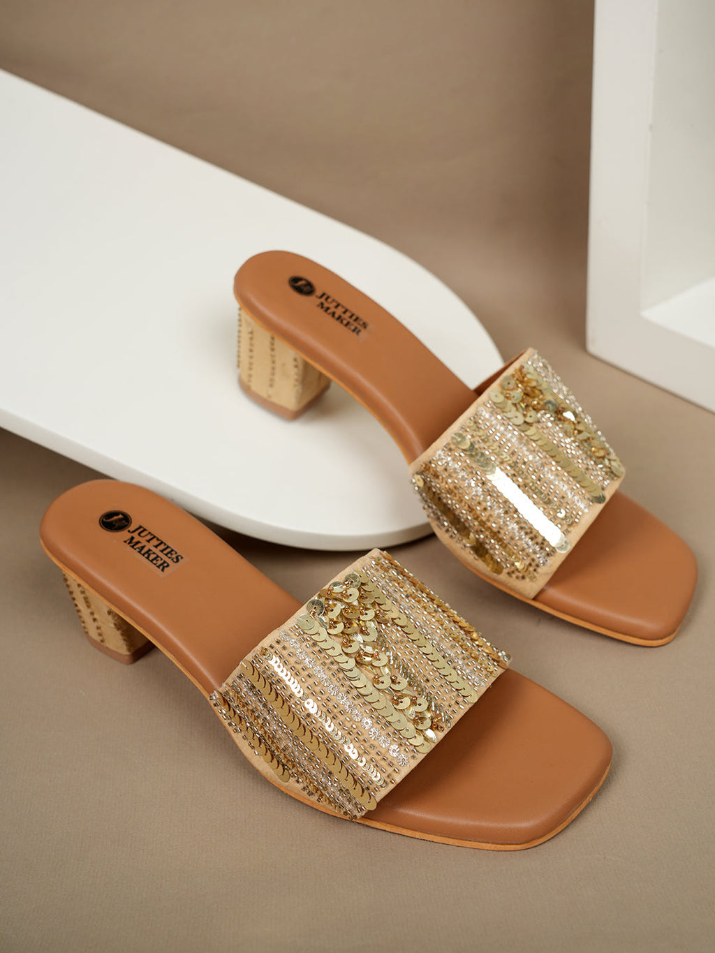 Golden Glaze Sequin Heel