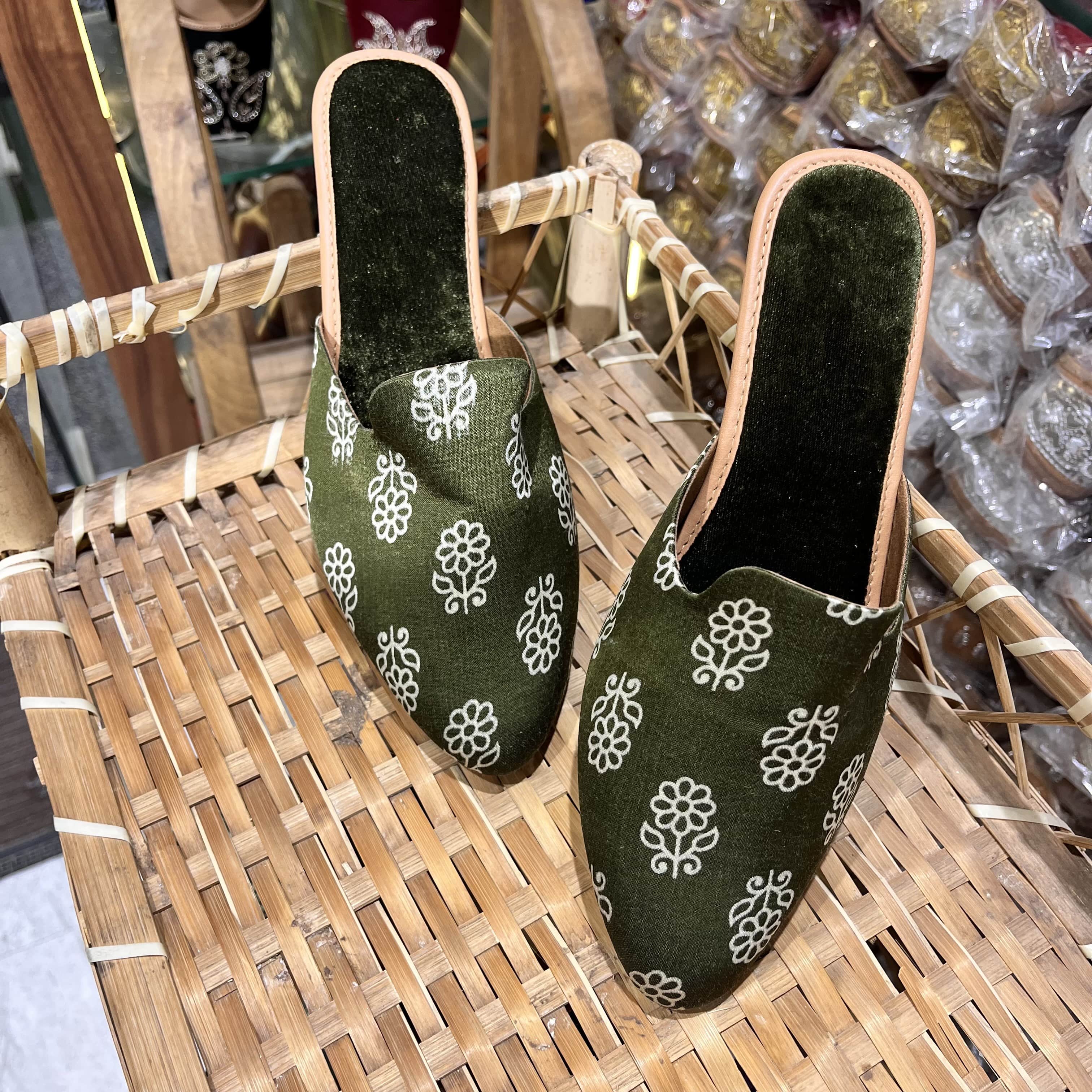 Olive Bloom Vegan Mule