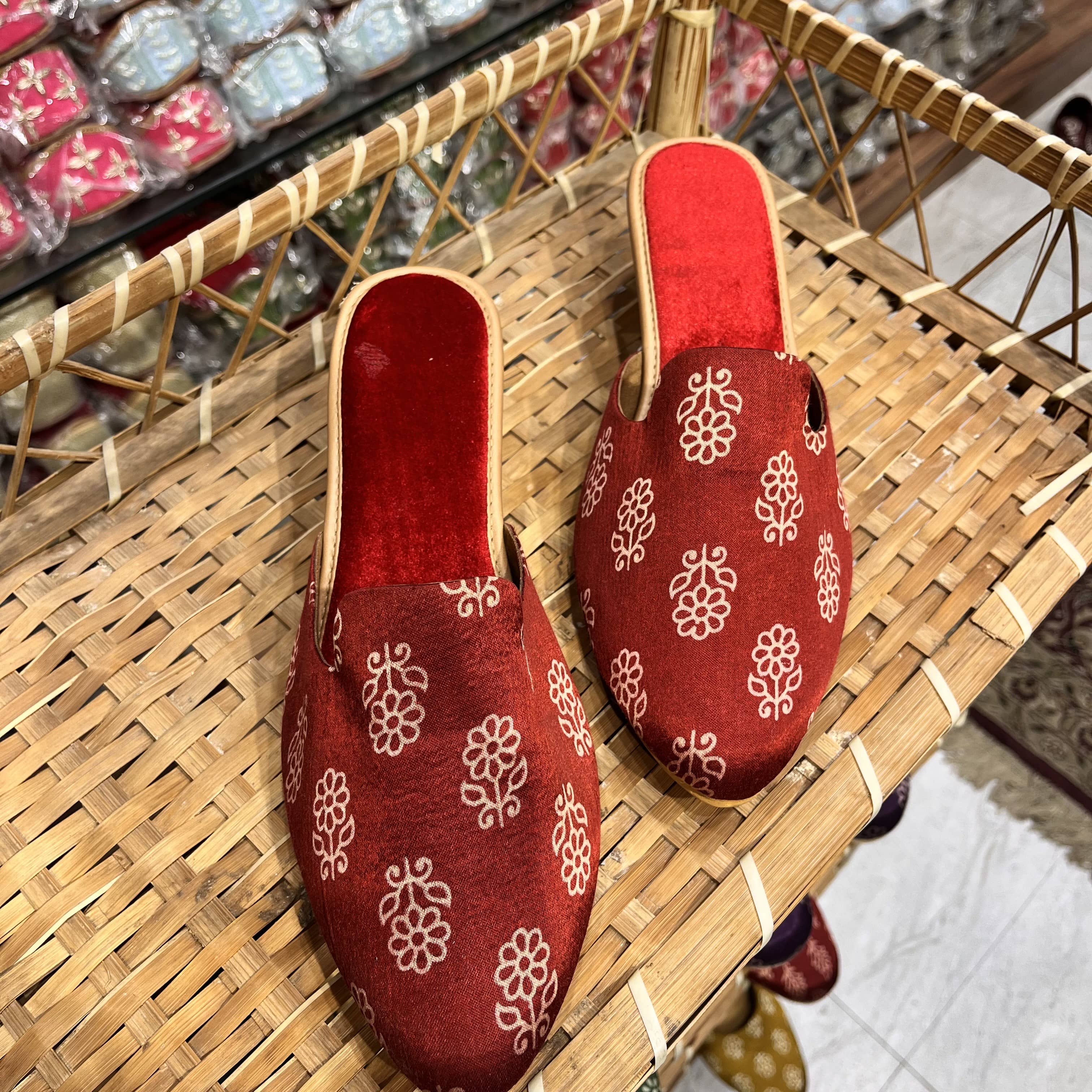 Red Bloom Vegan Mules
