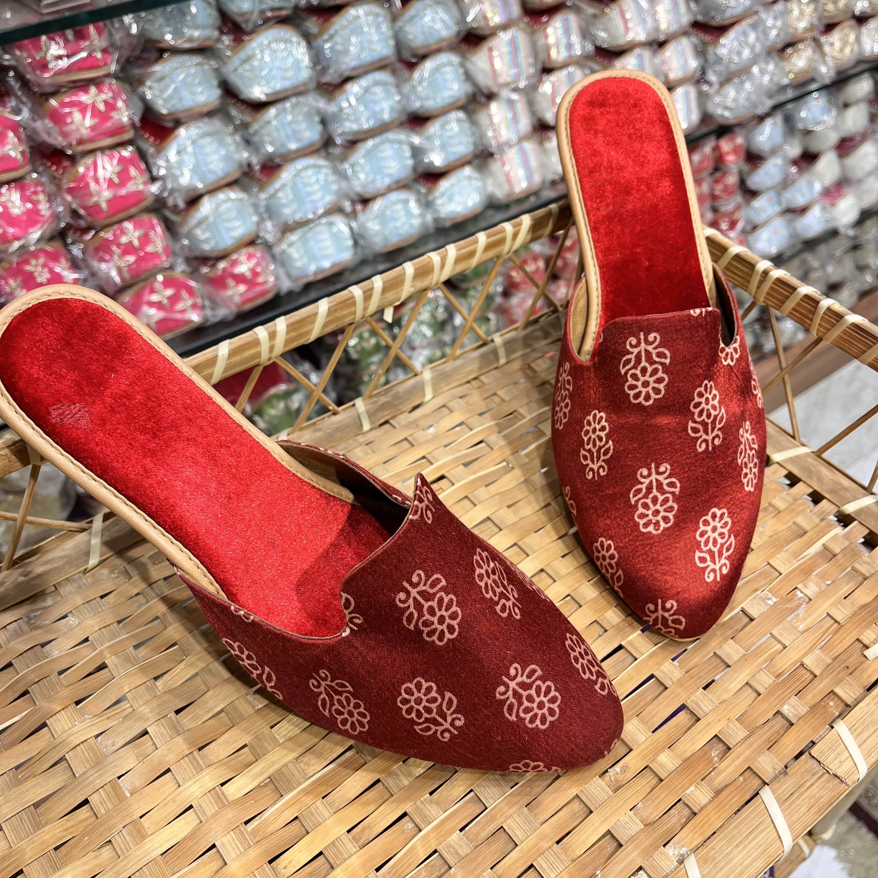 Red Bloom Vegan Mules