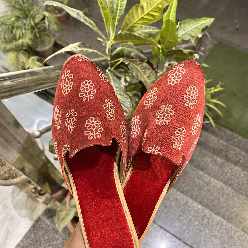 Red Bloom Vegan Mules