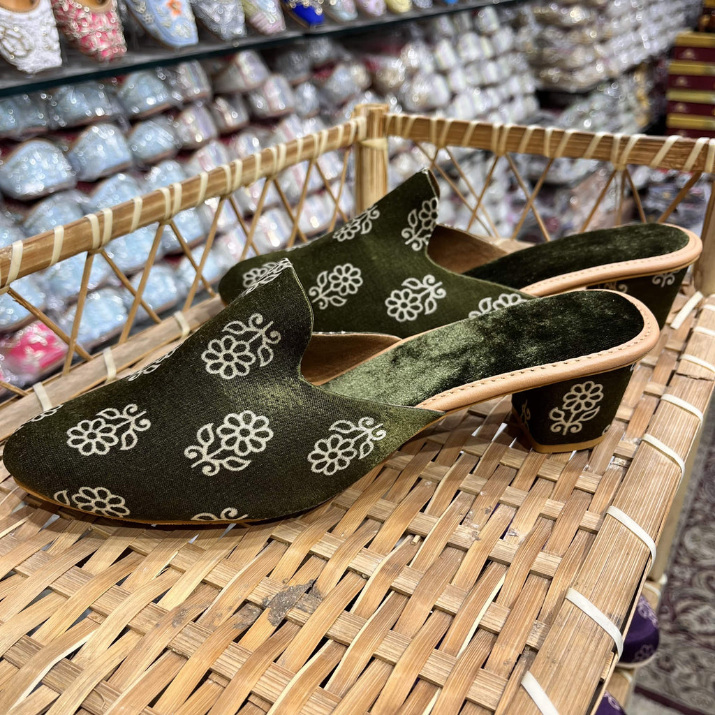 Olive Bloom Vegan Mule