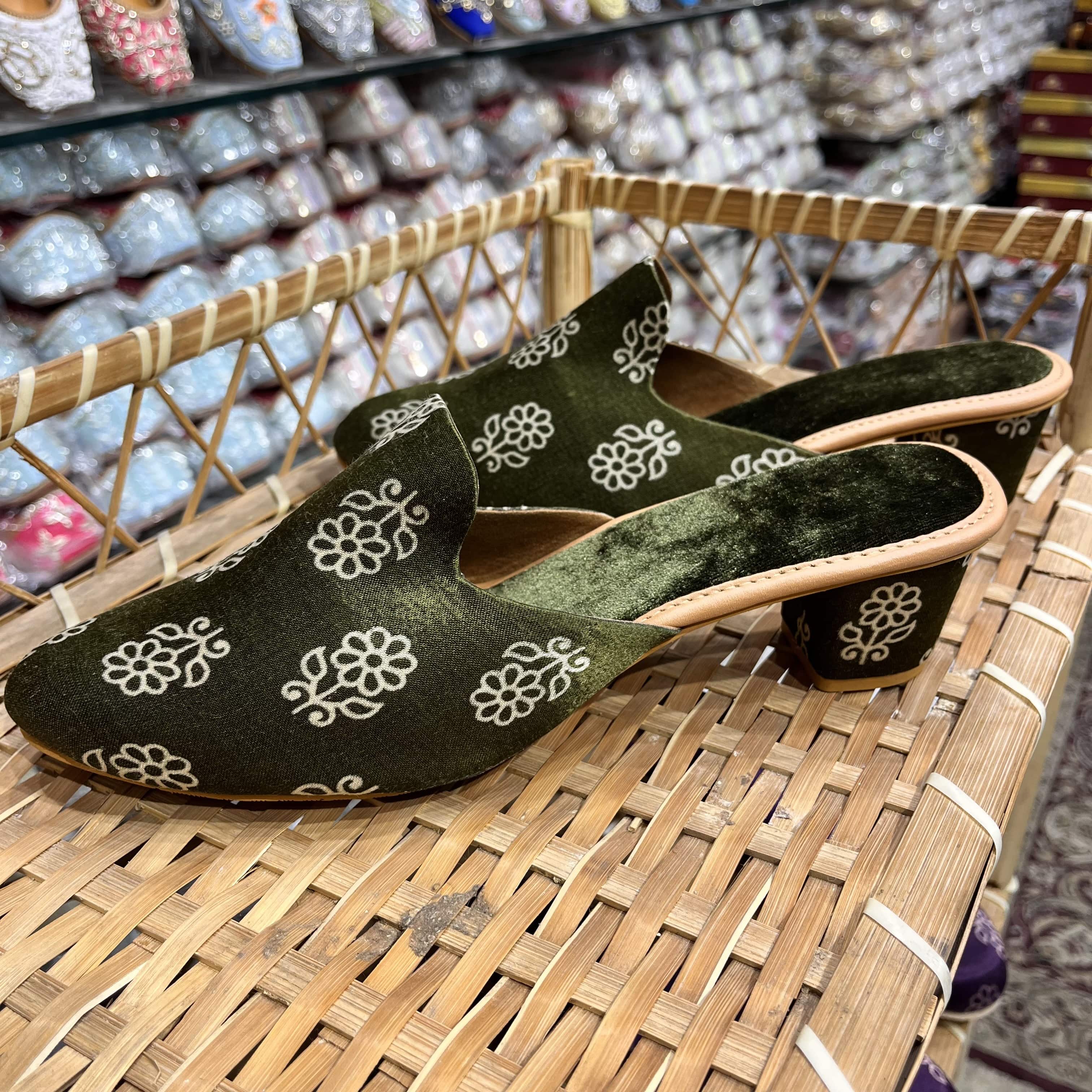 Olive Bloom Vegan Mule